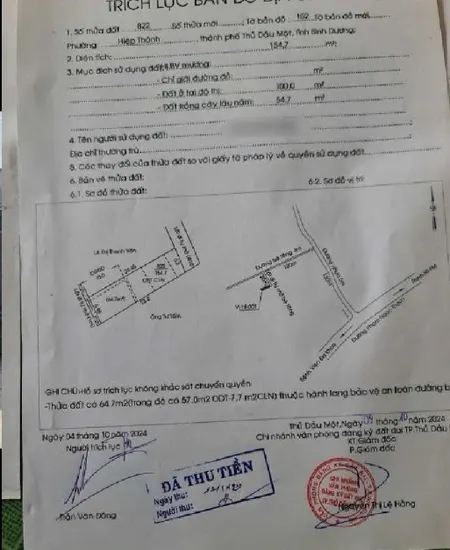 Bán đất 116.2m² 1.39 tỷ tại Phường Hiệp Thành Thành phố Thủ Dầu Một