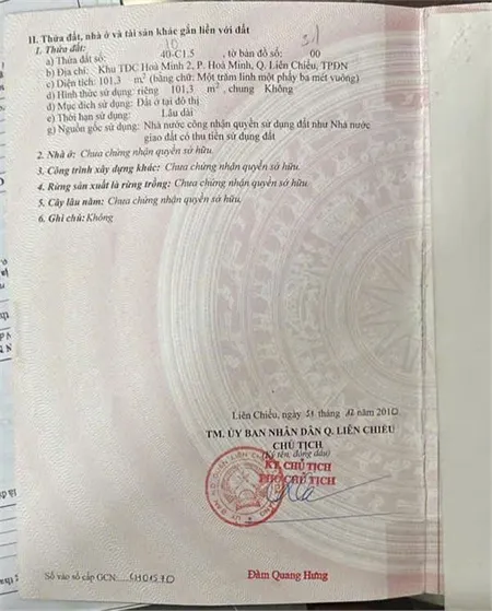 ĐẤT ĐẸP - GIÁ TỐT Bán Lô Đất Đường Hồ Tùng Mậu, P.Hòa Minh, Q.Liên Chiểu, Đà Nẵng.