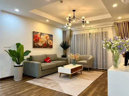 Căn hộ cho thuê 3 phòng ngủ, 77m. Kèm nội thất đẹp- Chung cư Golmark, Hồ Tùng Mậu