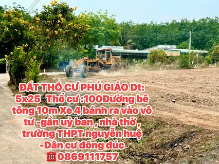 CẦN BÁN NHANH LÔ THỔ CƯ PHÚ GIÁO