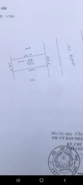 Bán đất 138m² 6.6 tỷ tại Phường Hòa Phú Thành phố Thủ Dầu Một mặt tiền đường D27 ngay chợ tự phát