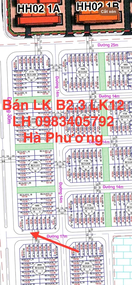 Bán liền kề B2.3 LK12-12 KĐT Thanh Hà Cienco5