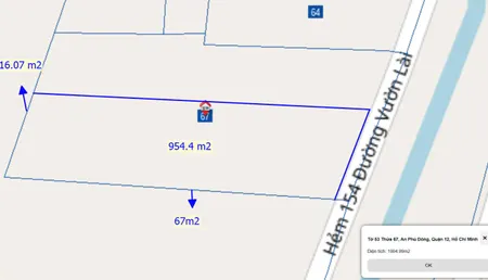 Bán đất 955m² 34 tỷ tại Phường An Phú Đông Quận 12 FULL THỔ