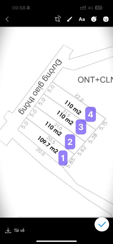 Bán đất 110m² 490 triệu tại Xã Lam Cốt Huyện Tân Yên