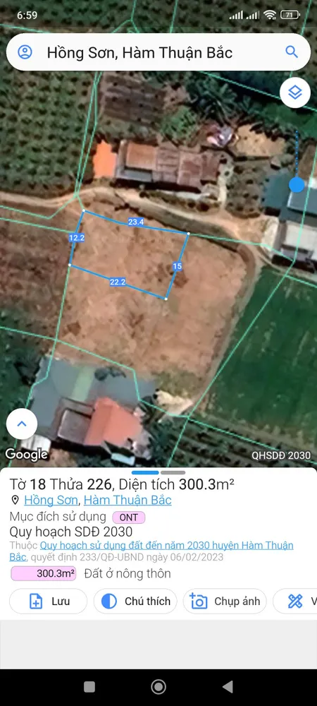 Bán đất 1375m² 900 triệu tại Xã Hồng Sơn Huyện Hàm Thuận Bắc