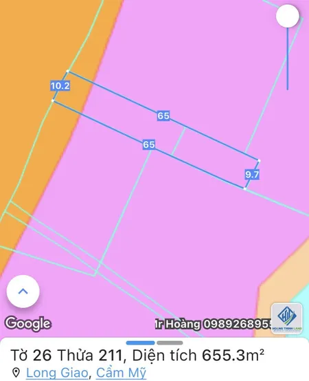 Bán đất 655m² 2,6 tỷ tại Xã Long Giao Huyện Cẩm Mỹ