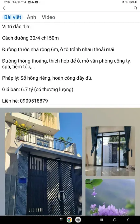 Bán nhà 1 trệt 2 lầu mặt tiền hẻm đường 30 tháng 04 vừa trở thành phố Vũng Tàu