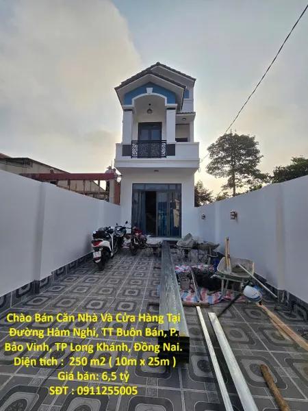 Chào Bán Căn Nhà Và Cửa Hàng Tại Đường Hàm Nghi, TT Buôn Bán, P. Bảo Vinh, TP Long Khánh, Đồng Nai.