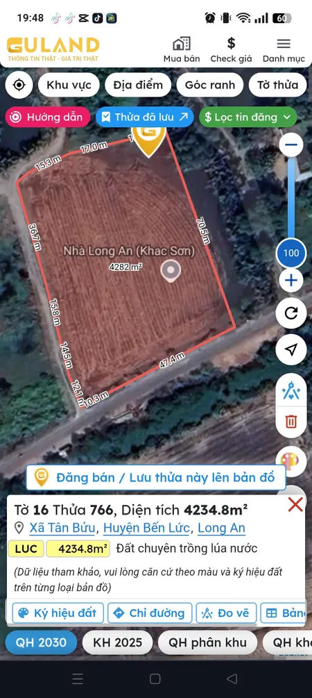 Bán đất 4234.8m² 17 tỷ tại Xã Tân Bửu Huyện Bến Lức
