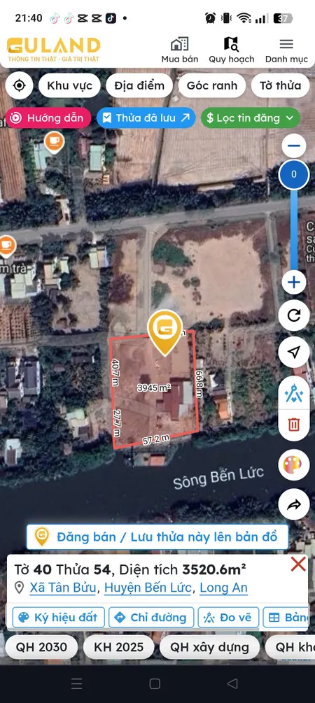 Bán đất 10000m² 60 tỷ tại Xã Tân Bửu Huyện Bến Lức
