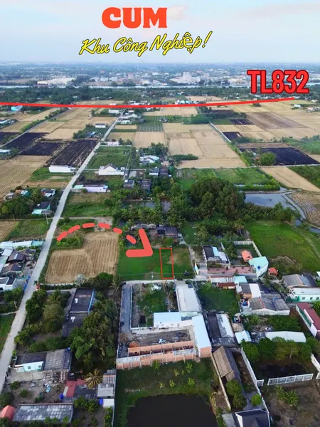 BÁN NỀN THỔ ĐỐI DIỆN KHU CÔNG NGHIỆP AN NHỰT TÂN  - 📌 DT : 5.4m x 22.39m ( 120m2 )   - Gía 395tr