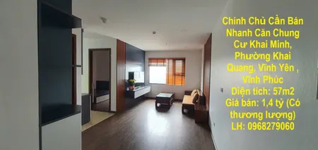 Chính Chủ Cần Bán Nhanh Căn Chung Cư Khai Minh, Phường Khai Quang, Vĩnh Yên , Vĩnh Phúc