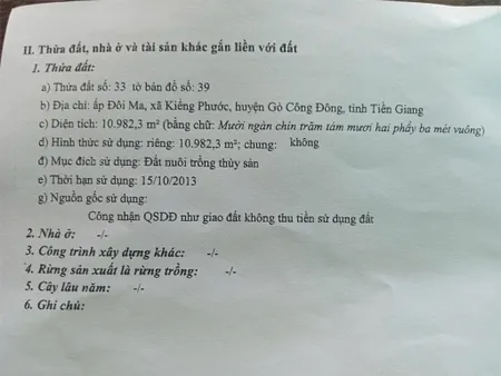 Chính Chủ Bán Đất Mặt Tiền Tại Xã Kiểng Phước, Gò Công Đông, Tiền Giang