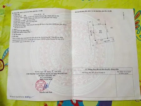 Chính chủ cần  bán lô đất tại Đại Yên - Chương Mỹ 

-Diện tích : 46,8m2 , lô góc 2 mặt tiền