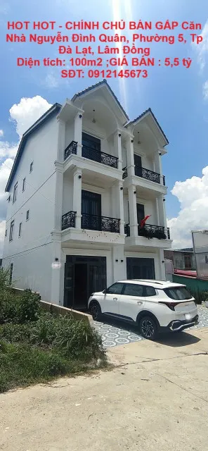 HOT HOT - CHÍNH CHỦ BÁN GẤP Căn Nhà Nguyễn Đình Quân, Phường 5, Tp Đà Lạt, Lâm Đồng