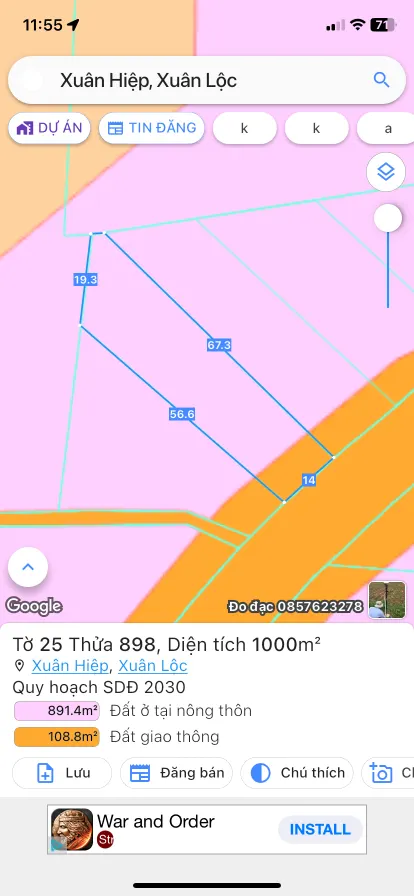 Bán đất 5000.6m² 2.5 tỷ tại Xã Xuân Hiệp Huyện Xuân Lộc