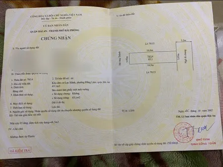 Chính Chủ Cần Bán Nhà Số 19 ngõ 329 Ngô Gia Tự, Phường Đằng Lâm, Quận Hải An, Hải Phòng
