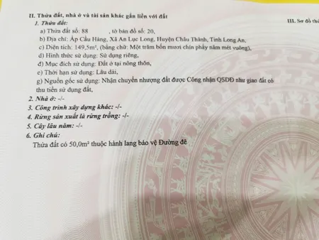 Chính chủ cần bán gấp 2 nền đất thổ 100%. Tại Châu Thành, Tỉnh Long An.