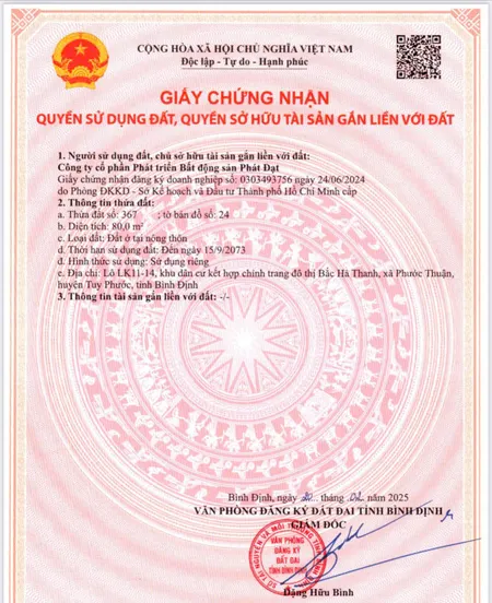 Đất nền dự án sổ đỏ từng nền 1tỷ880/ 80m2 trả góp 24th, tại Quốc Lộ 19, Quy Nhơn