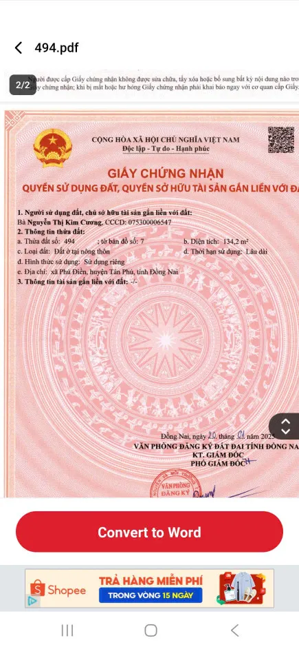 Bán đất Phú Điền - Tân Phú - Đồng Nai, 5 x 27 full thổ cư giá chỉ 380tr