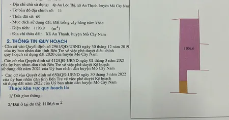 BÁN HOẶC CHO THUÊ MẶT TIỀN HL 20 CHỢ THOM, AN THẠNH, MỎ CÀY NAM, BẾN TRE