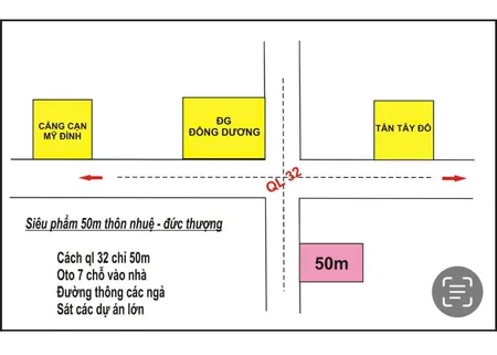 50m2 Thôn Nhuệ vài bước ra QL32 vuông vức mt hơn 4m ko qh, k lỗi phong thủy, 7 chỗ thông