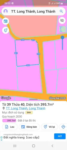 Đất thị trấn long thành Đồng Nai