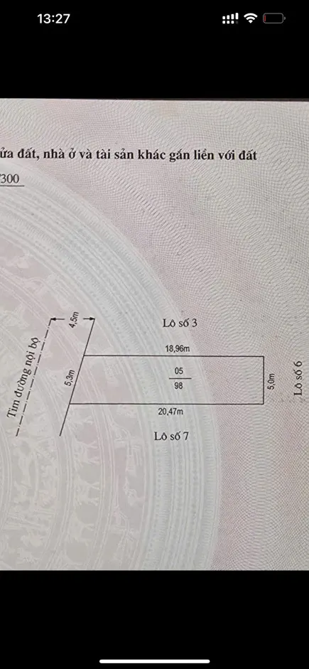 Bán đất 98m² 3.53 tỷ chung cư Đầm Phường