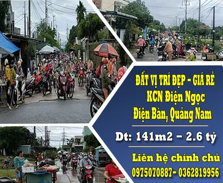 Chính chủ cần bán gấp lô đất kinh doanh buôn bán sầm uất đường 15m trục chính vào KCN Điện Ngọc