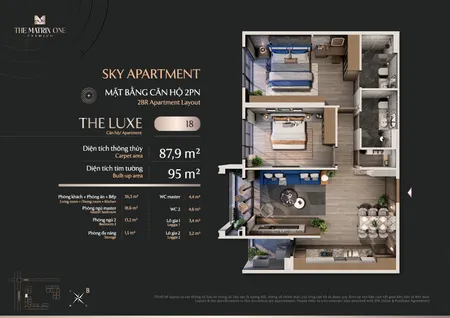 BOOKING Căn hộ 2 PN tại The Matrix One Premium Mỹ Đình, 100m/booking