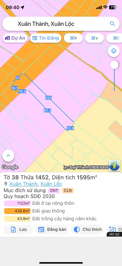 Bán đất 1620.5m² 2.7 tỷ tại Xã Xuân Thành Huyện Xuân Lộc