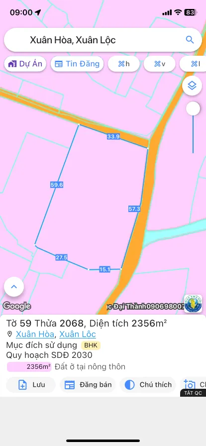 Bán đất 474m² 3 tỷ tại Xã Xuân Hòa Huyện Xuân Lộc