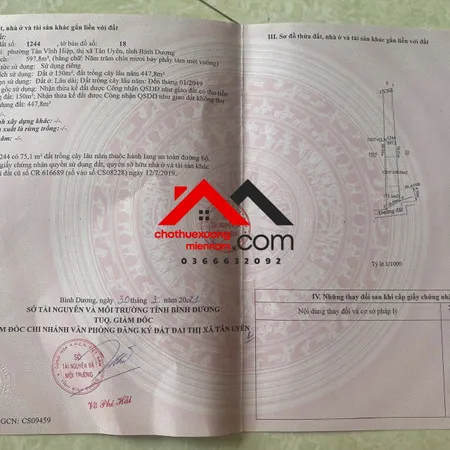 Bán Đất 600m² Tại Tân Vĩnh Hiệp – Tân Uyên, Gần KCN Đại Đăng – Giá 3,4 Tỷ. Liên hệ: Chothuexuongmiennam.com - 0366632092