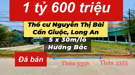 Bán đất MT Nguyễn Thị Bài giá tốt