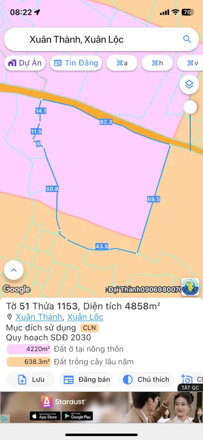 Bán đất 4855.2m² 2.1 tỷ tại Xã Xuân Thành Huyện Xuân Lộc