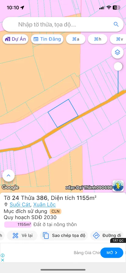 Bán đất 1154.8m² 4.7 tỷ tại Xã Suối Cát Huyện Xuân Lộc