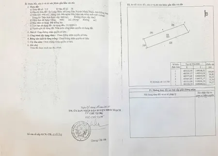 Bán đất 4461m² 5.35 tỷ tại Xã Long Tân Huyện Nhơn Trạch