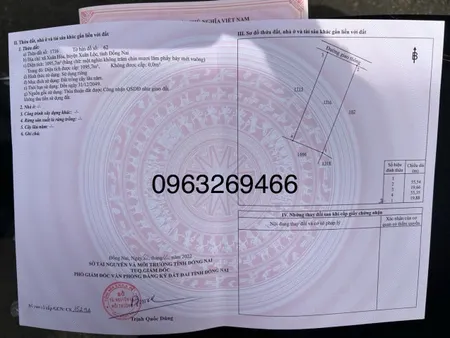 Bán đất 1095.8m² 2.5 tỷ tại Xã Xuân Hòa Huyện Xuân Lộc