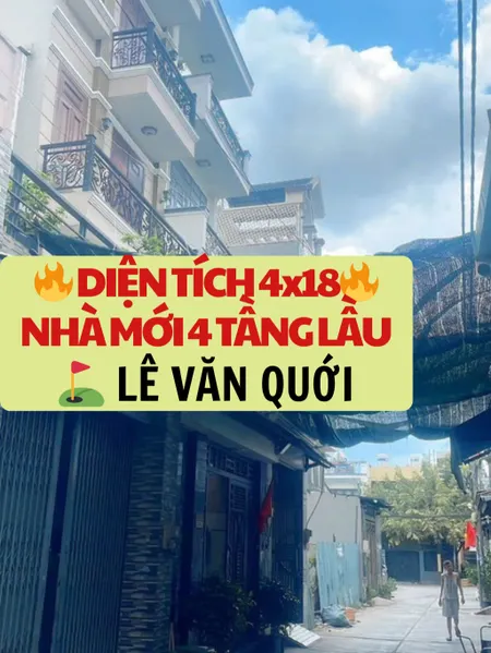 LÊ VĂN QUỚI - NHÀ ĐẸP 4 TẦNG 4X18 - DỌN VÀO Ở NGAY - CHỈ 6.00 THƯƠNG LƯỢNG