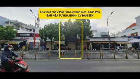 Cho thuê nhà 2 mặt tiền Lũy Bán Bích 68m², 2Lầu - GẦN NGÃ TƯ HÒA BÌNH