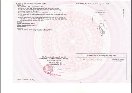 Bán lô đất 2861m2 Đường 781, Xã Thái Bình, Châu Thành, Tây Ninh