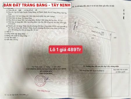 Bán đất Trảng Bàng - Tây Ninh giá chỉ 399tr/lô sổ sẵn