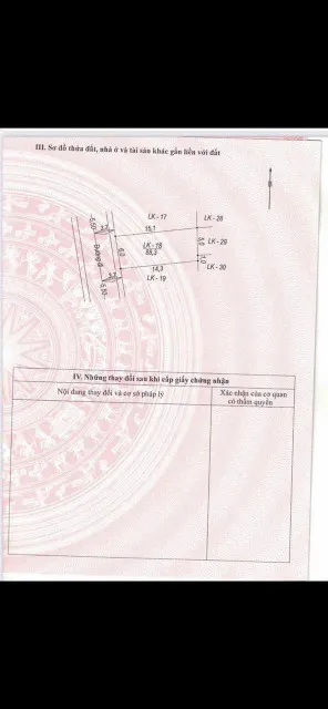 - Lô đất Đấu Giá tại Đông Sơn- Chương Mỹ - HÀ Nội.
- DT : 88,3m².
 - Vị trí lô đất làn 2 đường liên huyện Chương Mỹ lên Quốc Oai.
- Cách đường quốc lộ 6 khoảng 400m,