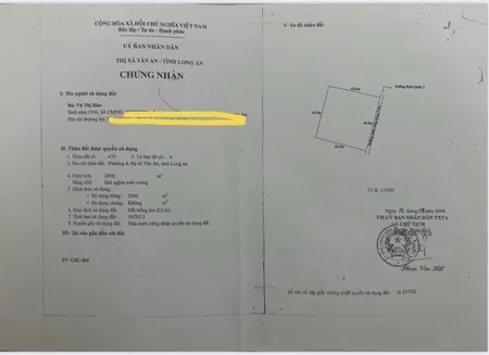 Bán đất 2036.3m² 2.5 tỷ tại Phường 4 Thành phố Tân An