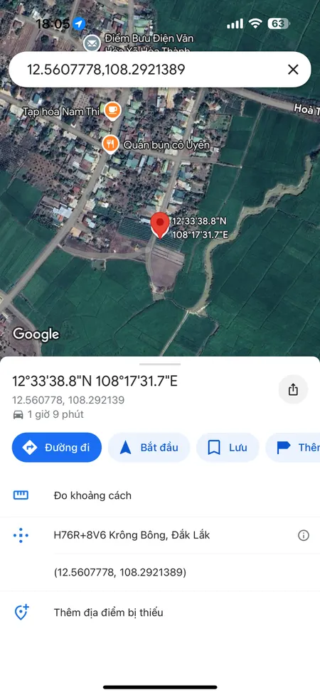 Bán đất 160m² 110 triệu tại Xã Hòa Thành Huyện Krông Bông