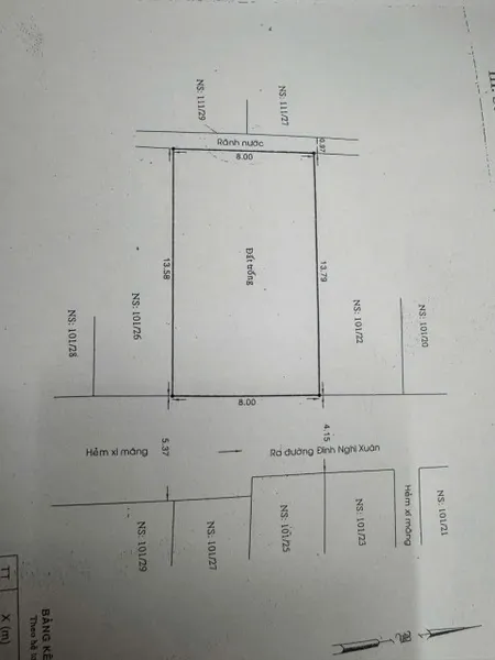 Bán đất đẹp thổ cư đường Đình nghi Xuân. Bình trị Đông  * 8 x14