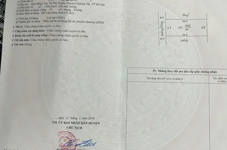 Chính chủ gửi bán lô đất đẹp 90m2 tại Đồng Trữ Chương Mỹ ngay gần khu công nghiệp đường 2 oto tránh nhau.
-Mặt tiền =mặt hậu 6.5m