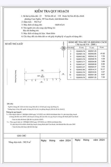 Bán đất 304.7m² 6.2 tỷ tại Phường Cam Nghĩa Thành phố Cam Ranh