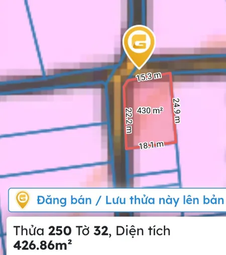 Bán đất 426.9m² CẠNH SÂN BAY LONG THÀNH 4 tỷ tại Xã Bàu Cạn Huyện Long Thành