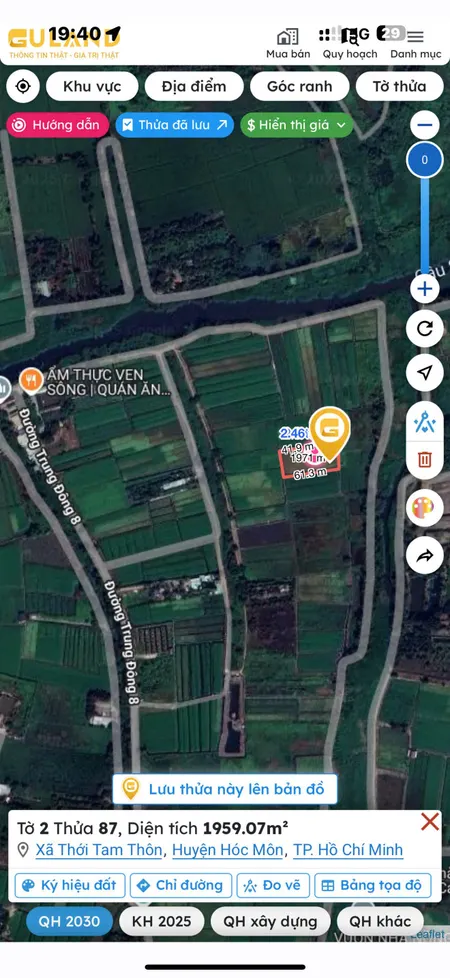 Bán đất 2045.7m² 4.7 tỷ tại Xã Thới Tam Thôn Huyện Hóc Môn